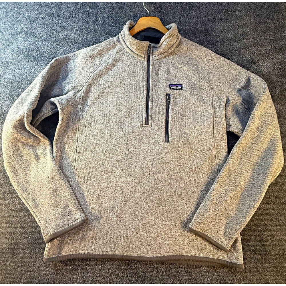 Patagonia Better Sweater Men's M Gray 1/4 Zip Fleece Pullover Jacket Pocket
